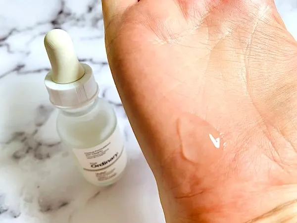 The Ordinary “Buffet” with Dropper Sampled on Hand