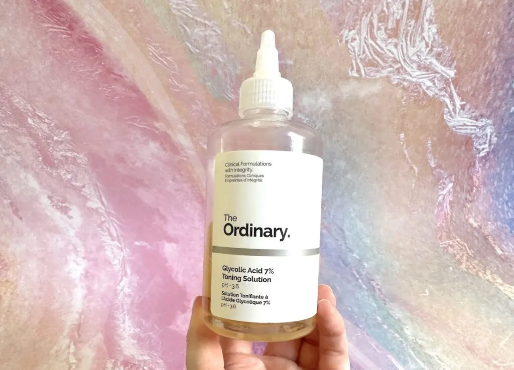 The Ordinary Glycolic Acid 7% Toning Solution, handheld.