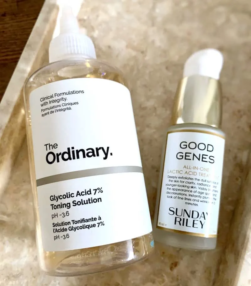 The Ordinary Glycolic Acid 7% Toning Solution & Sunday Riley Good Genes