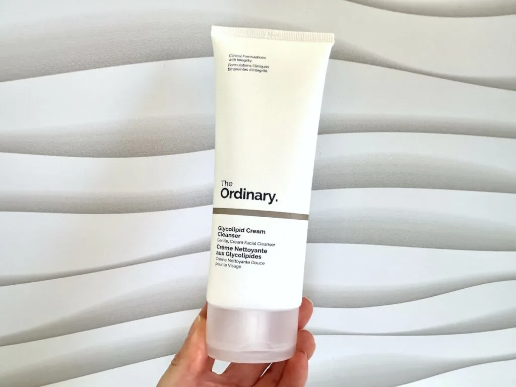 The Ordinary Glycolipid Cream Cleanser, handheld.