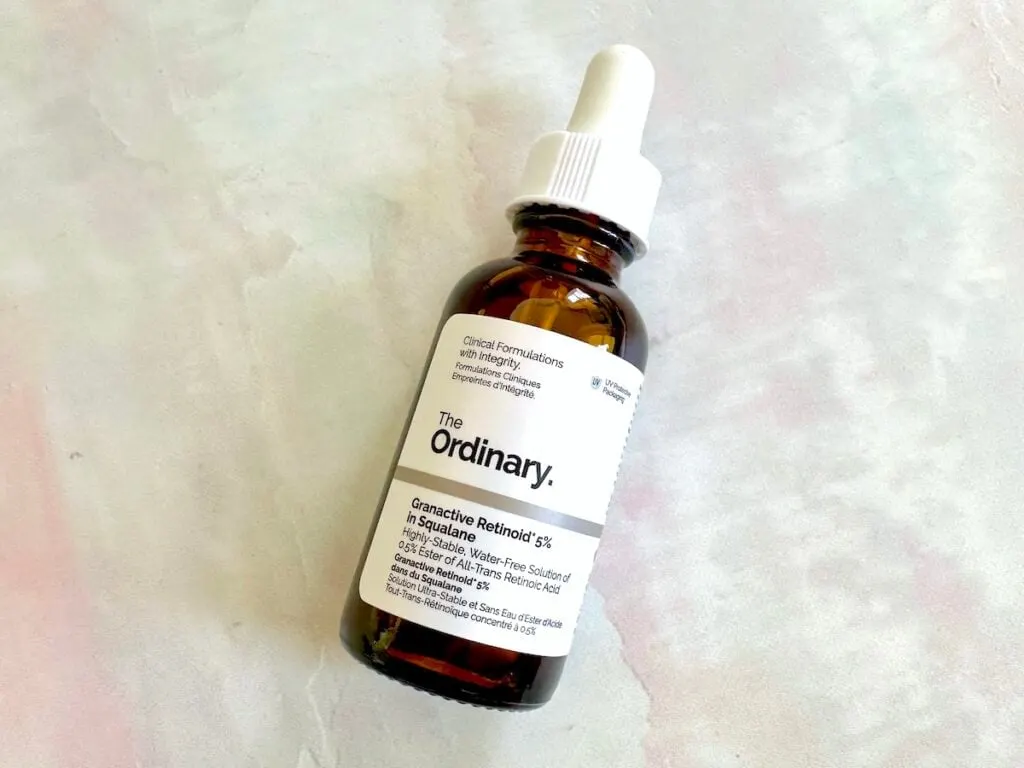 The Ordinary Granactive Retinoid 5% in Squalane, flatlay.