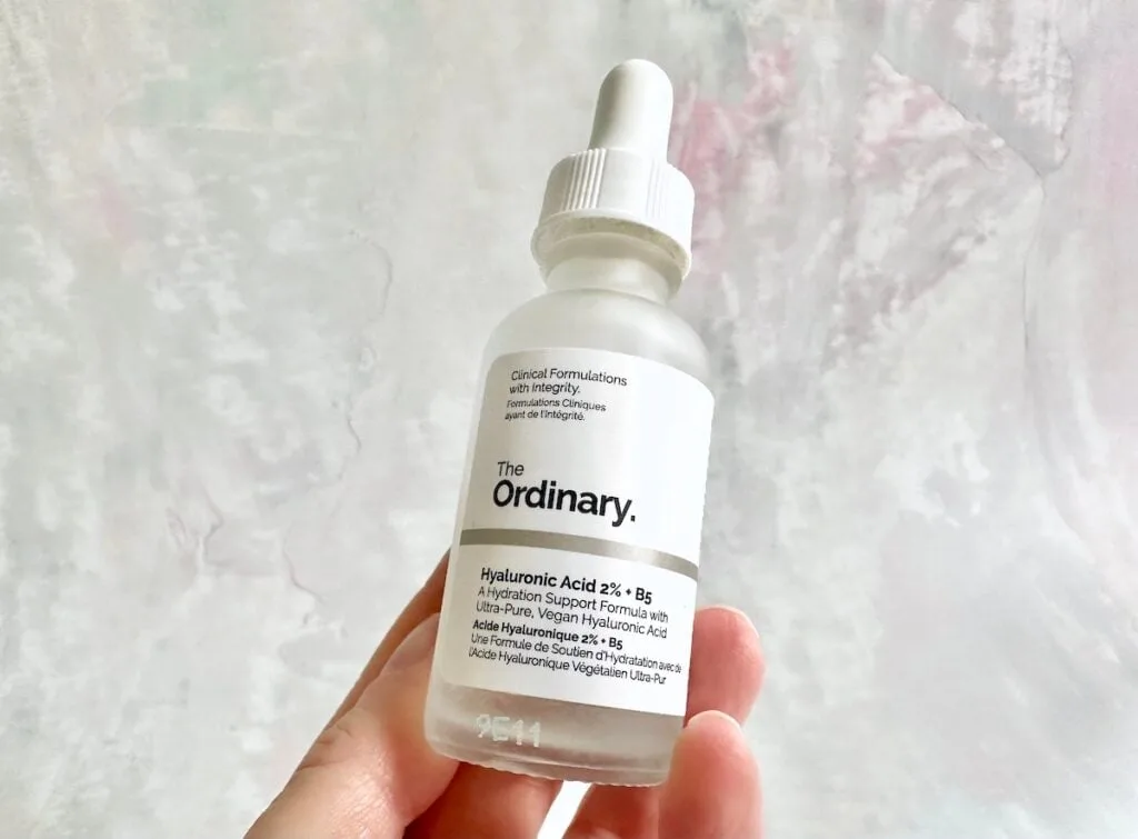 The Ordinary Hyaluronic Acid 2% + B5, handheld.