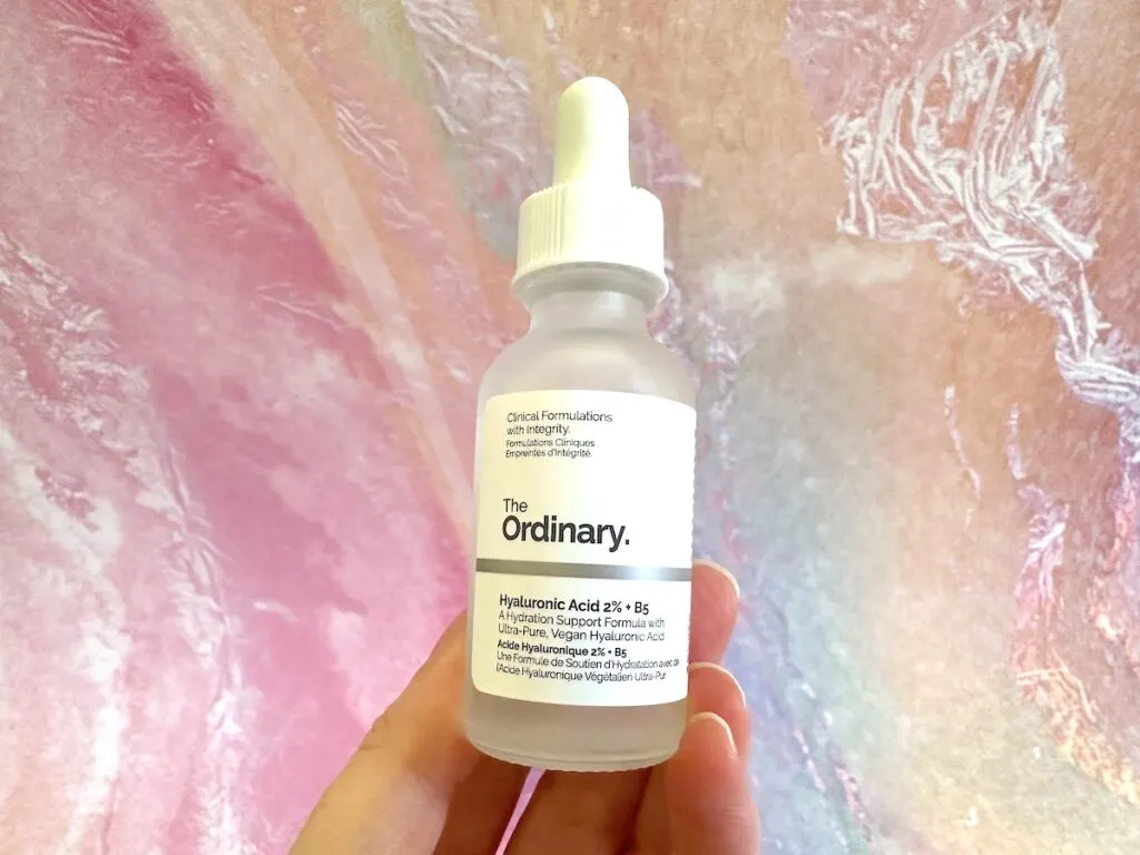 The Ordinary Hyaluronic Acid 2% + B5, handheld.