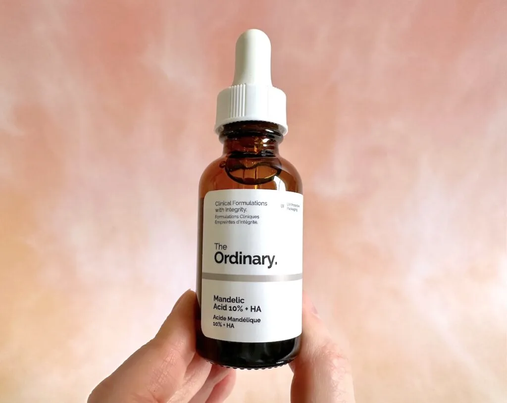 The Ordinary Mandelic Acid 10% + HA, handheld.