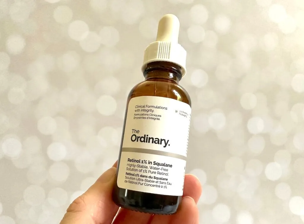 The Ordinary Retinol 1% in Squalane, handheld.