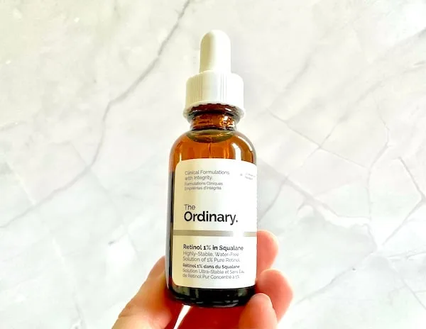 The Ordinary Retinol 1% in Squalane, handheld.