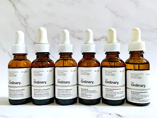 Six The Ordinary Retinol and Retinoid Serums