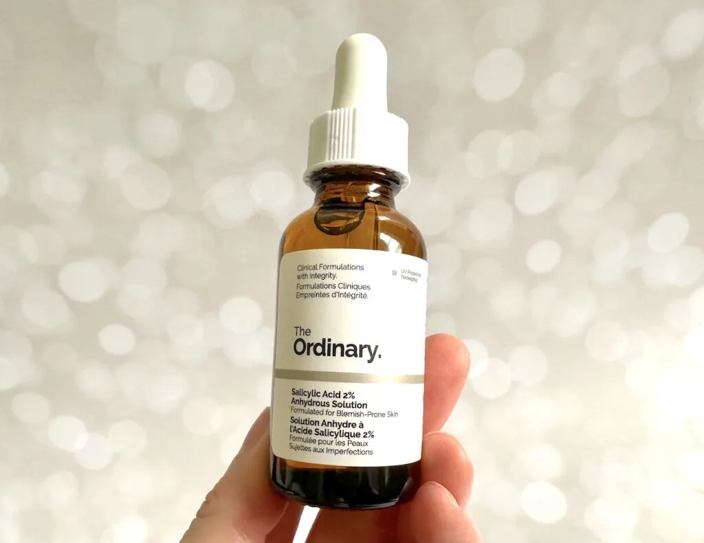 The Ordinary Salicylic Acid 2% Anhydrous Solution, handheld.