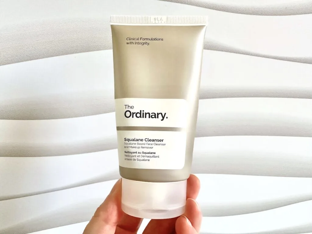 The Ordinary Squalane Cleanser, handheld.