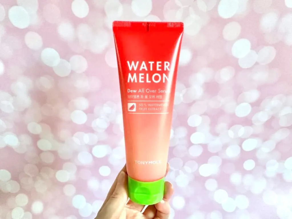 Tonymoly Watermelon Dew All Over Serum, handheld.